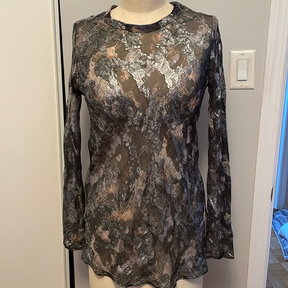 Isabel Marant metallic fabric top size 8